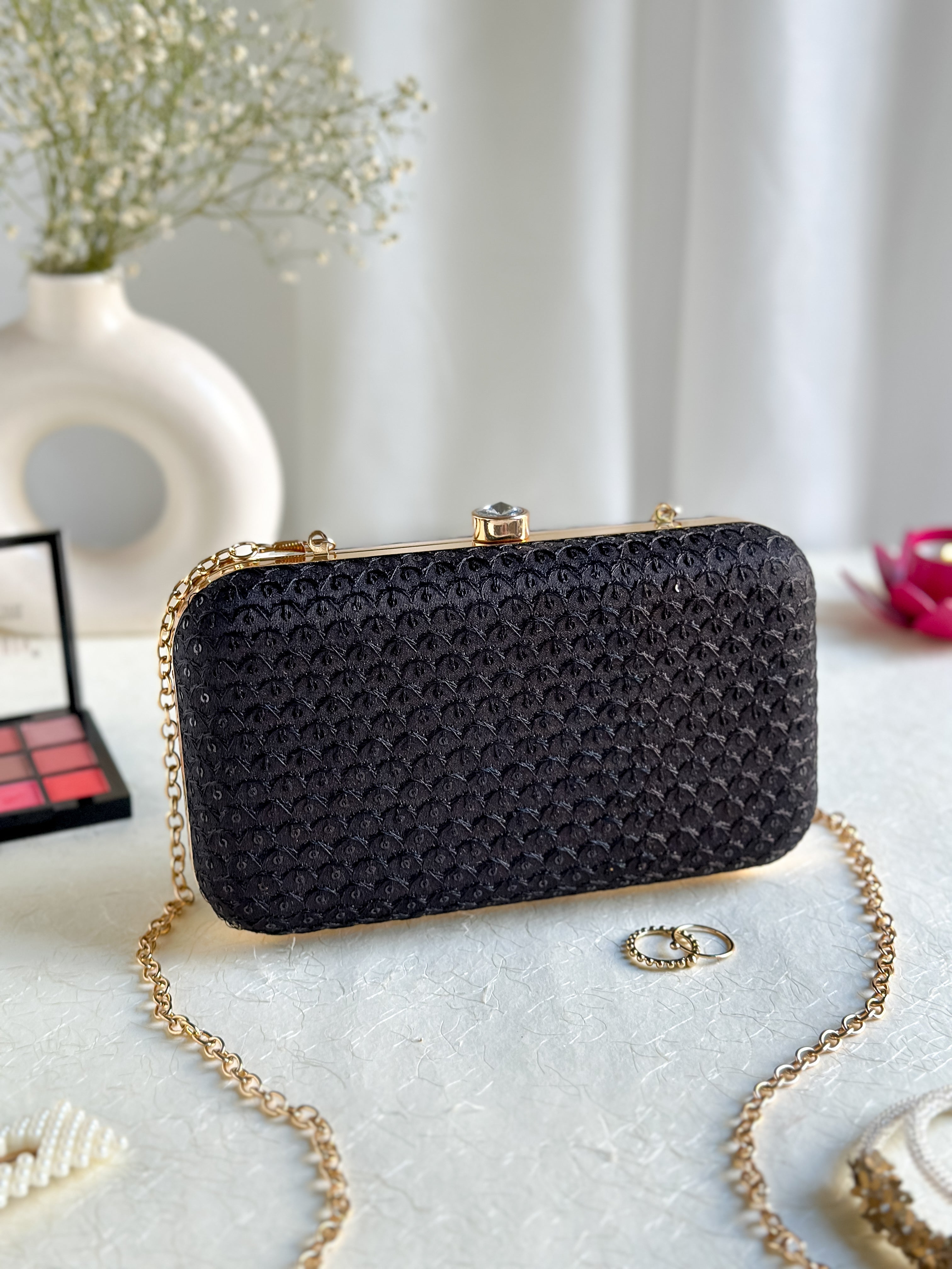 Nice-G Onyx Glow Clutch: The Perfect Midnight Elegance